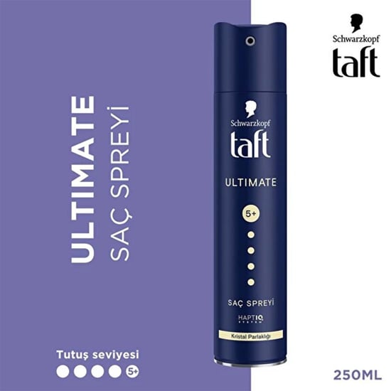 Taft Ultimate Saç Spreyi No: 5+ Kristal Parlaklığı 250 Ml