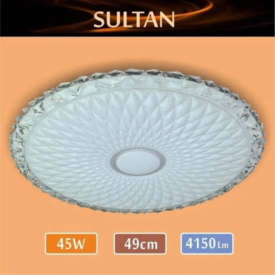 Erbay Sıva Üstü Led Panel Yuvarlak 45 Watt-Sultan Desenli-Beyaz-Günışığı
