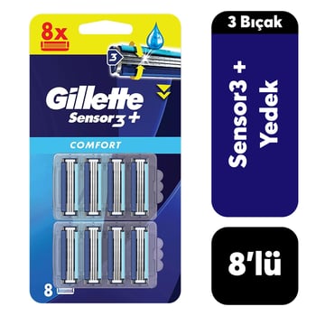 Yedek Gillette Başlık Sensor3 8'li Plus Comfort