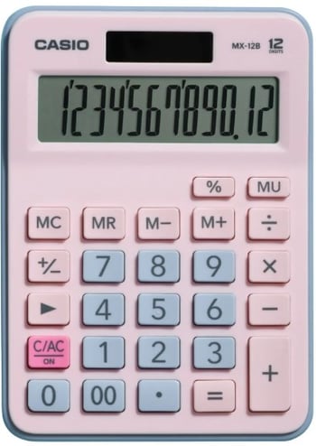 Casio Hesap Makinesi Masaüstü Mx-12b-pklb 12 Hane Pembe