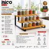 İ13-130 ( 3 Basamaklı ) ( Ahşap & Bambu ) Tezgah Üstü Baharatlık & Düzenleyici Stand ( 29.5x23.5x10.5cm )