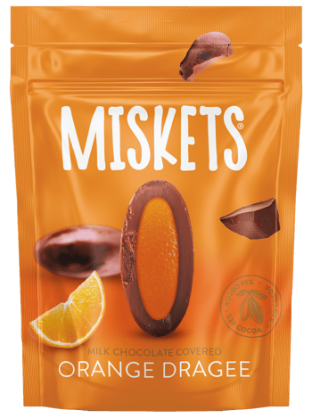 Miskets Sütlü Çikolata Kaplı Portakal Kabuğu Draje 70g (12’li Kutu)