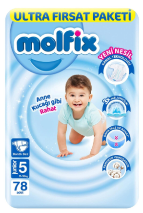 Molfix Junior No:5 8-18 Kg 78 Adet Bebek Bezi