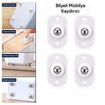 İ13-141 ( Kartelalı ) ( 4pcs ) ( Tek Bilya Tekerlekli ) Mobilya Eşya Taşıma Aparatı ( 360° ) ( 8kg Taşıma Kapasite )