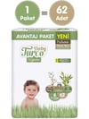 Baby Turco Doğadan Pofuduk 6 Numara Xlarge 62'li Bebek Bezi