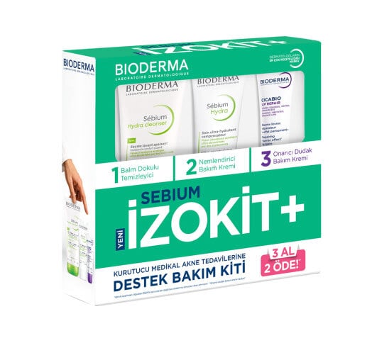 Bioderma Sebium İzokit Set - Sebium Hydra Cleanser 200 Ml + Sebium Hydra 40 Ml + Cicabio Lip Repair 10 Ml