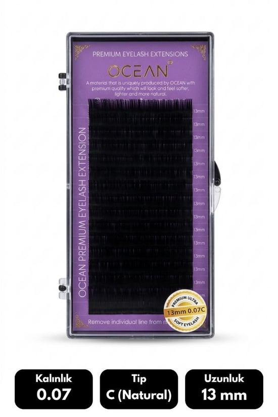 Ocean 0.07c Natural Kıvrım 13 Mm Soft Eyelash Doğal İpek Kirpik 16'lı