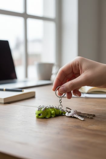 Kemik Ejderha Figürlü Hareketli Anahtarlık