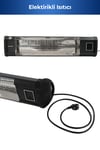 Glow Uzaktan Kumandalı Karbon İnfrared İsıtıcı 2500w Duvar Tipi Teras Balkon 5963