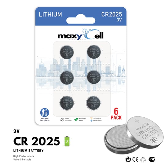Maxycell 6 Adet Cr2025 Lityum Düğme Pil, 3 V Pil, Elektronik Cihazlar, Tıbbi Cihazları İçin
