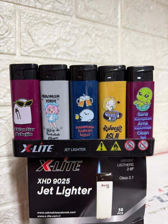 X-lite Jet Baskılı Çizgi Karakterli Çakmak *50 Pcs
