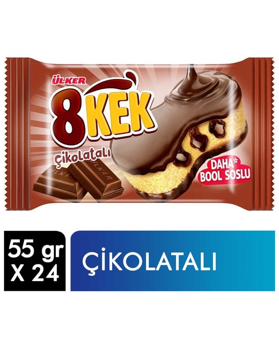 Ülker Dankek 8 Kek 55 Gr 24'lü Paket Çikolatalı