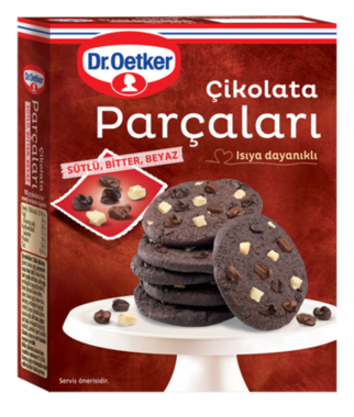 Dr. Oetker Çikolata Parçaları - Sütlü, Bitter, Beyaz 70 Gr