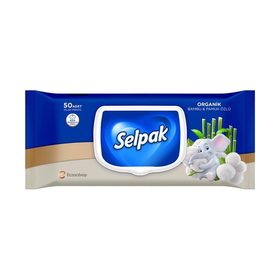 Selpak Organik Bambu Pamuk İslak Mendil 50'li