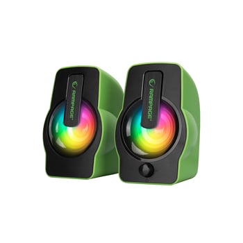 Rampage Falsetto Rms-g7 ( Yeşil & Rgb Işıklı ) ( 1+1 ) Hoparlör Speakaer Set ( Usb Kablo ) 2.0 Multimedya & 6w