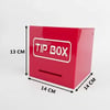 Kare Tipbox - Bahşiş Kutusu Kırmızı - 14x14xh13cm