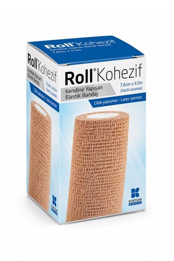 Roll Kohezif Kendine Yapışan 7.6cm X 4.5m Elastik Bandaj