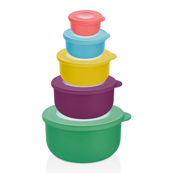 Qlux L-01007 ( 5pcs ) Qlife Kapaklı Saklama Kabı & Kase Seti Renkli
