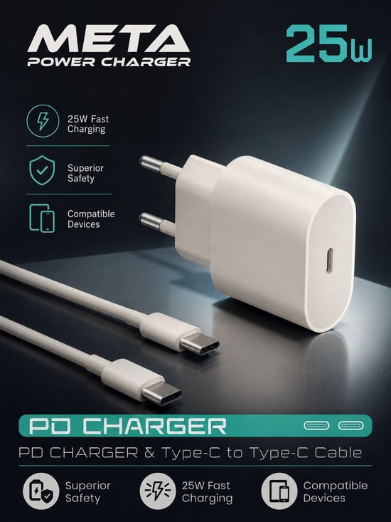 Meta Power Charger 25w Type-c To Type-c