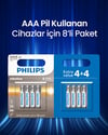 Philips Alkalin Aaa Ince Kalem Pil Lr03a8bp/10