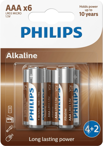 Philips Alkalin Aaa Ince Kalem Pil 1.5v 6'lı Blister