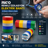 İ13-027 ( Renkli ) İzolasyon Elektrik Bantı ( 0.15mmx18mm ) ( 6yds ) ( Mavi & Sarı & Kırmızı & Beyaz & Yeşil ) ( Bandı )