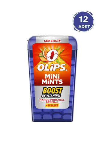 Olips Mini Mints Boost B6 Vitaminli Mango Portakal – 12 Adet