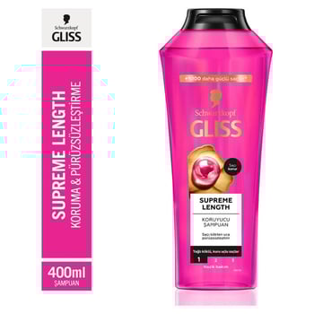 Gliss Supreme Length Koruyucu Şampuan Yağlı Köklü, Kuru Uçlu Saçlar 400 ml