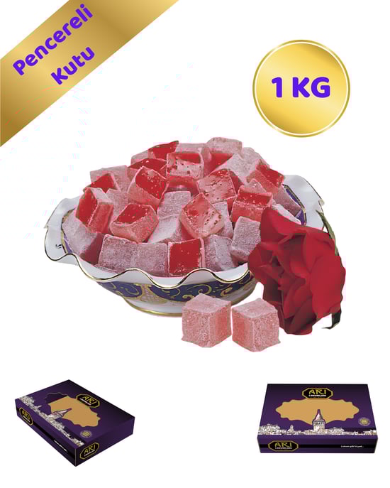 Arı Lokumları Gül Aromalı Lokum - 1 Kg [pencereli Kutu]