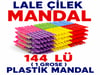 Lale Çilek Mandal 144 Lü ( 1 Grose ) Plastik Mandal-renkli Çamaşır Mandalı