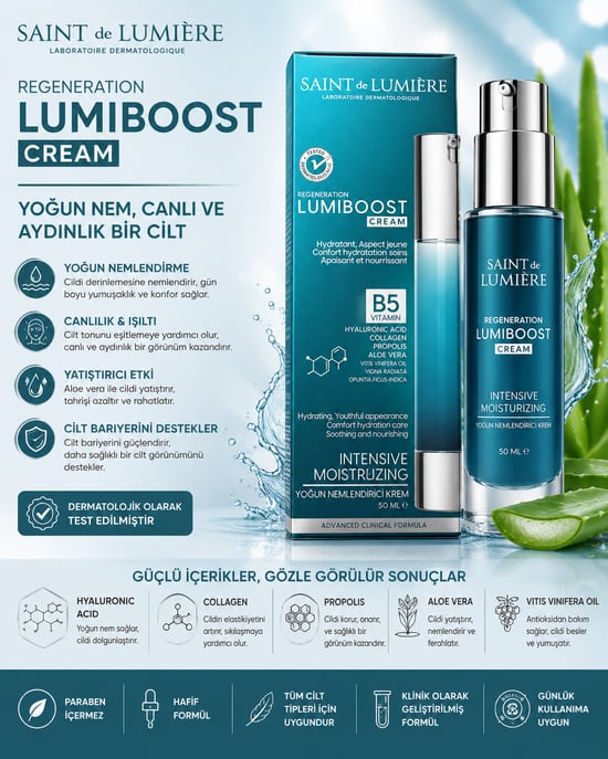 Saınt de Lumıere Lumıboost 72 Saat Etkili Nem Koruyucu Nemlendirici, Yaşlanma Karşıtı Krem 50ml-