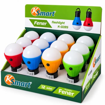 Ksmart K-0285 ( Pilli ) Fener & Ampul Renkli ( Askılı )
