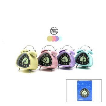 Twin Bell Alarm Clock Bgc-12 Üçgen Masa Çalar Saat ( Metal Kasa Renkli ) ( Pilli & Işıklı ) ( Fosforlu )