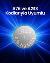 Philips A76 1.5v Alkalin Düğme Pil, Saat ve Kumanda Pili - Lr44 - Ag13 Muadili 10'lu Blister