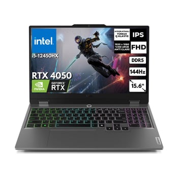 Lenovo Loq 15IAX9 I5-12450HX 24 GB 1 Tbssd 6gb Rtx 4050 15.6" Fhd 144Hz Freedos Gaming Notebook 83GS