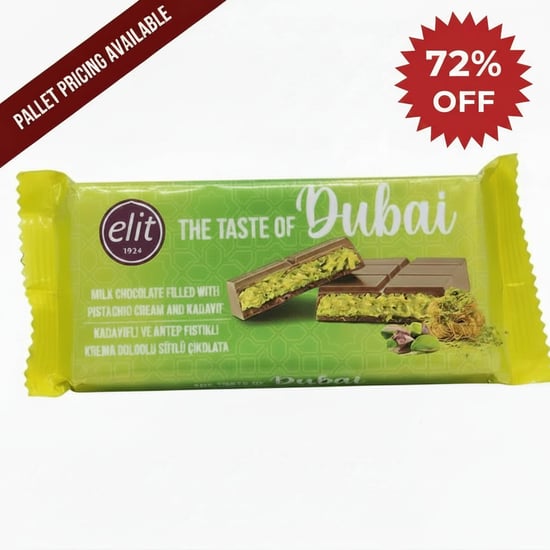 Elit Dubai Fıstık Kremalı ve Çıtır Kadayıflı 90g Sütlü Çikolata