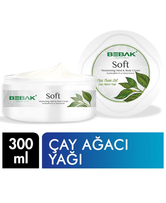 Bebak Çay Ağacı Yağı Nemlendirici El ve Vücut Kremi 300 Ml