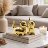 İ12-188 ( Kedi & Büyük ) ( Gold & Seramik ) Biblo & Dekoratif Süs Eşyası