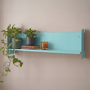 Mavi Metal Duvar Rafı - Masa Üstü Kitaplık ve Çok Amaçlı Ofis Düzenleyici 21x70 Cm