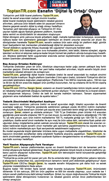 Kayseri Günlük Haber: ToptanTR.com ile Esnafa Dijital Ticaret Desteği