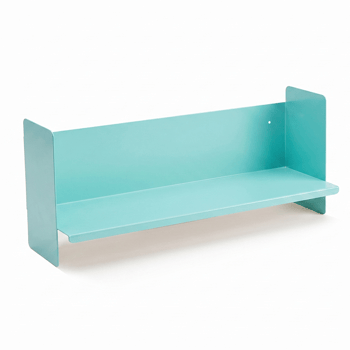 Mavi Metal Duvar Rafı - Masa Üstü Kitaplık ve Çok Amaçlı Ofis Düzenleyici 21x70 Cm