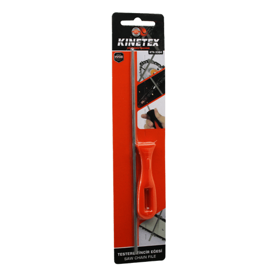 Kinetex Ktx-3384 Testere Zincir Eğesi ( Metal ) ( 24.3cm ) ( Renkli Plastik Saplı=8.8cm ) ( Toplam Uzunluk = 33 Cm )