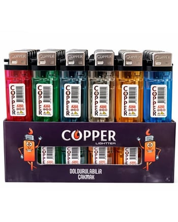 Copper Büyük Boy Taşlı Dolumlu Çakmak