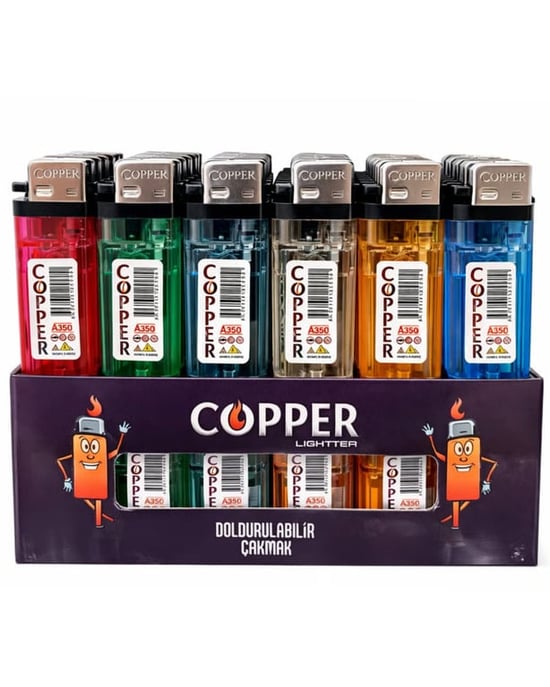 Copper Büyük Boy Taşlı Dolumlu Çakmak