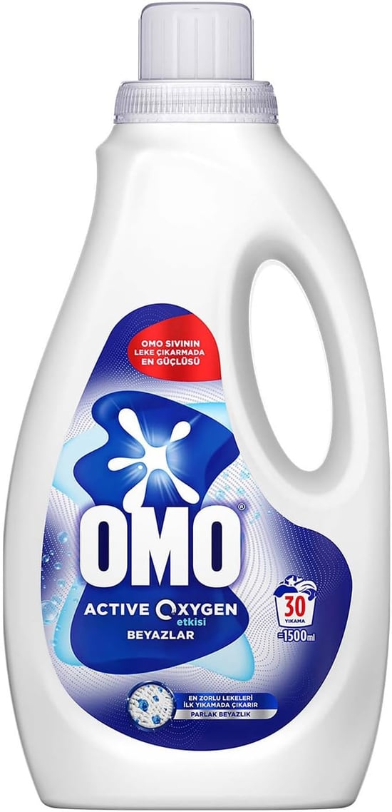 Omo Active Oxygen Etkisi Sıvı Deterjan 1500ml Beyazlar
