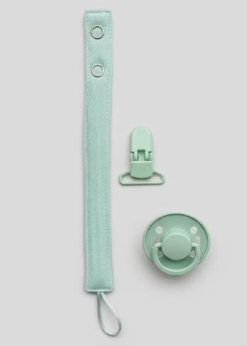 Muslin Emzik Askısı, Plastik Klips Mint