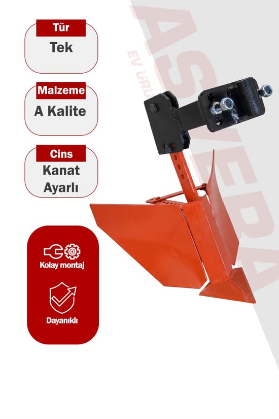 Asvera Ayarlanabilir Kanatlı Karık Açma Pulluğu - Tüm Çapa Makinelerine Uyumlu Arık Açma Aparatı