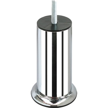 ( 90-1012-1-01 ) ( 10cm ) ( Krom ) Tombul Koltuk Baza Ayak ( M10 Kalın Vidalı )