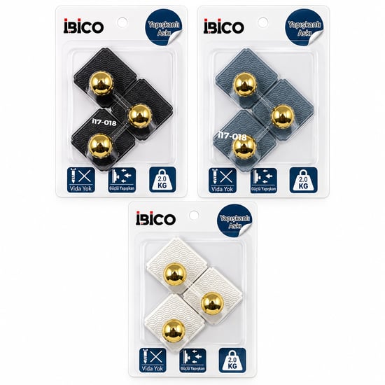 İ17-019 ( 3pcs = Tekli ) ( Gold Uçlu ) Plastik Askı ( Yapışkanlı Montaj=renkli Mika Kristal Plaka ) (2kg)
