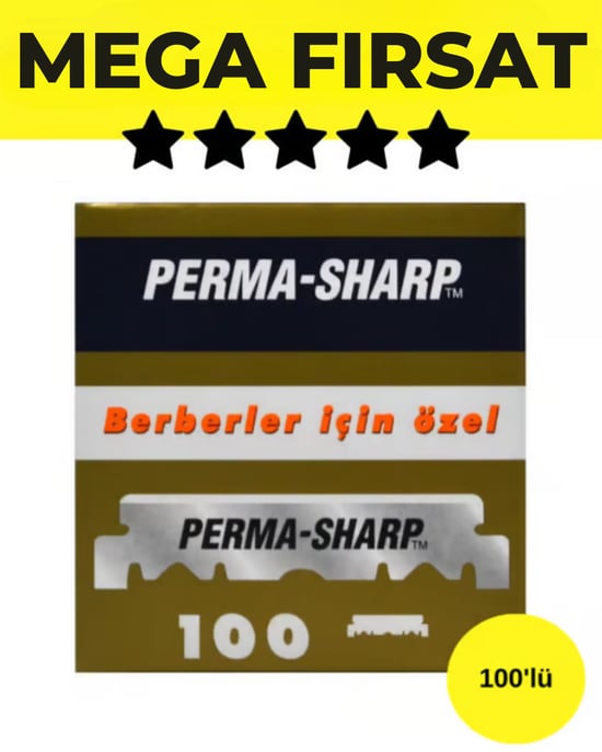 Gillette Permasharp Yarım Jilet 100'lü Kutu Berber Jileti